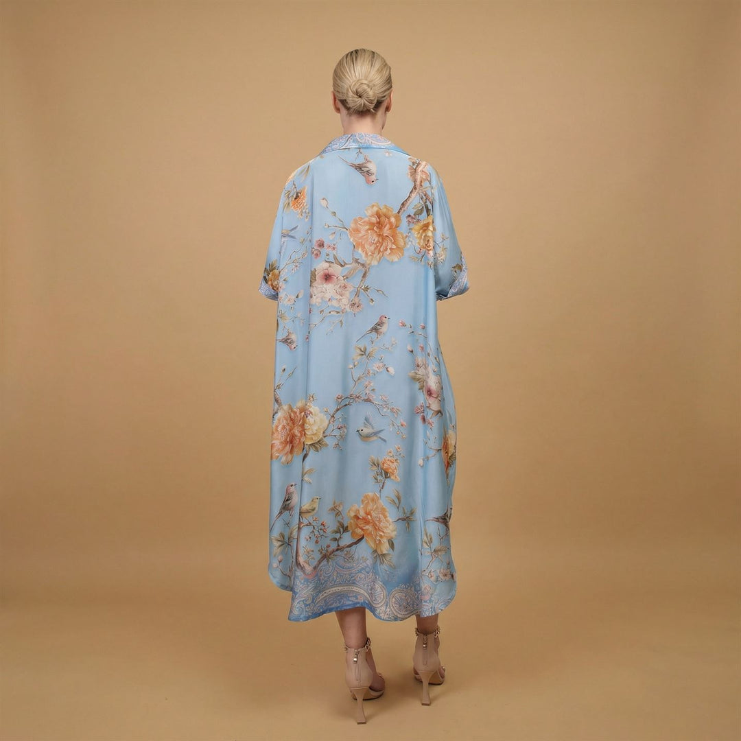 Floral print satin dress KD6917VS-11