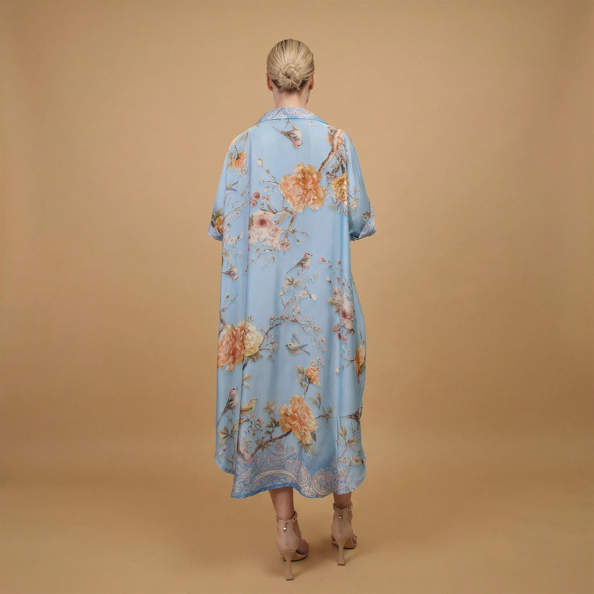 Floral print satin dress kd6917vs 11