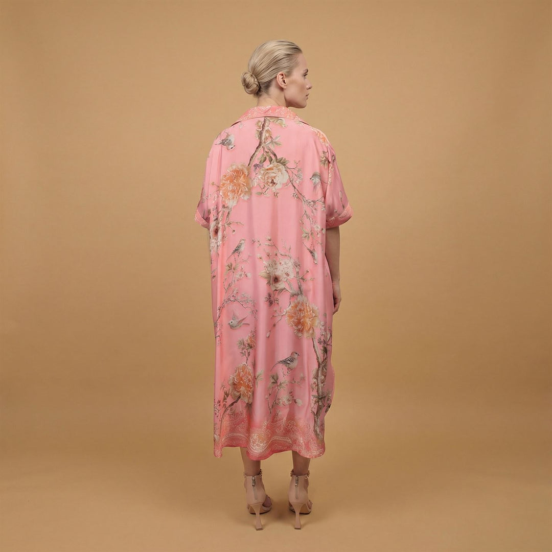 Floral print satin dress KD6917VS-11