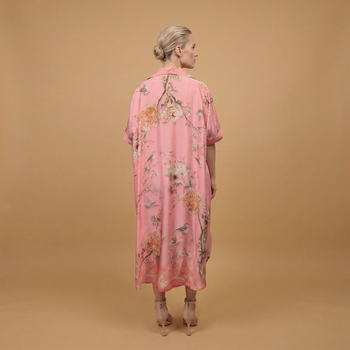 Floral print satin dress kd6917vs 11