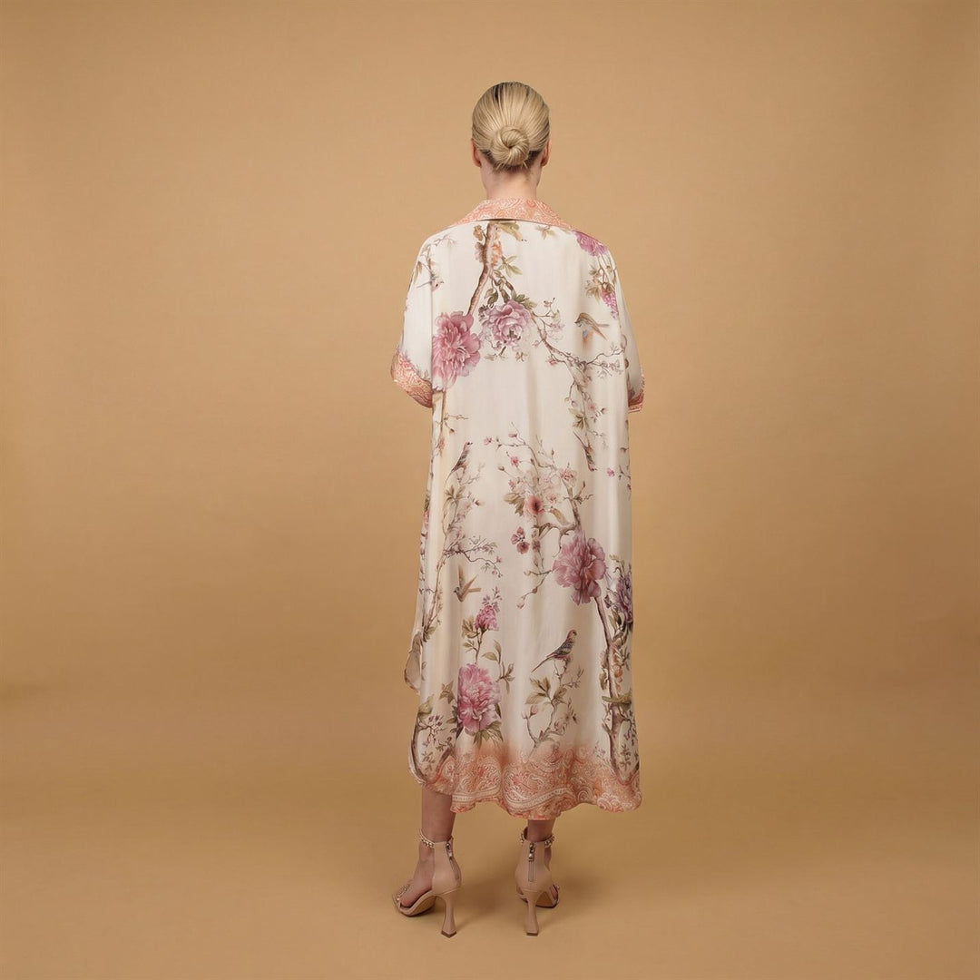 Floral print satin dress KD6917VS-11