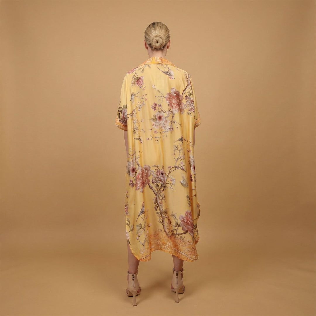 Floral print satin dress KD6917VS-11