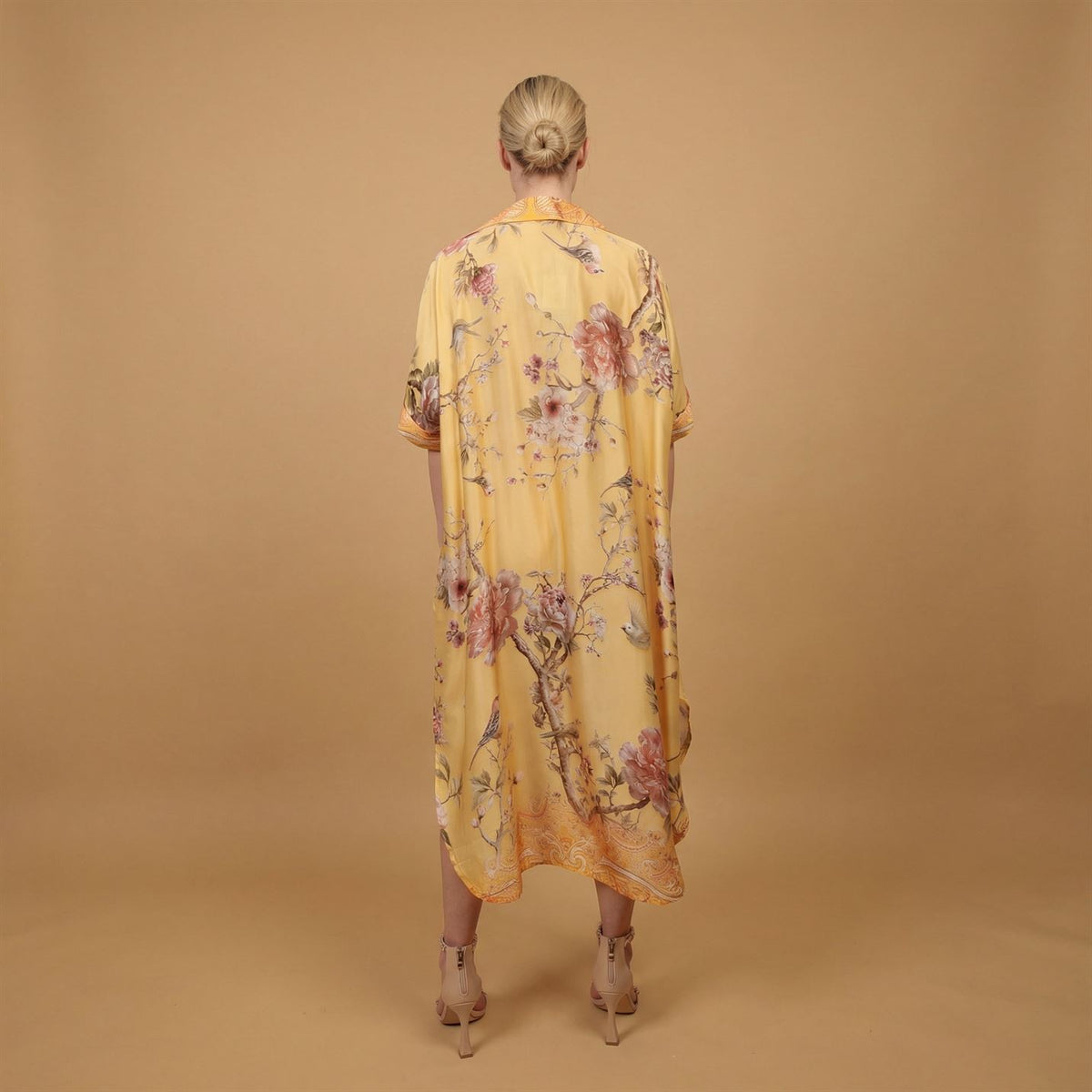 Floral print satin dress kd6917vs 11