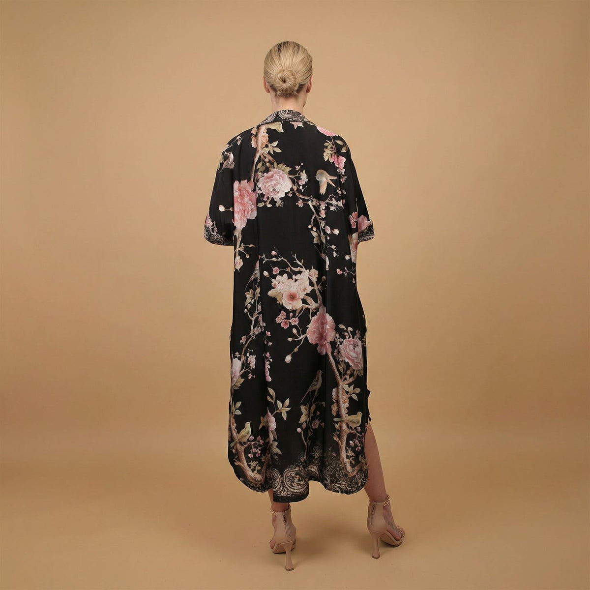 Floral print satin dress kd6917vs 11