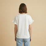 Load image into Gallery viewer, T-shirt droit en coton à manches volantées CM54449
