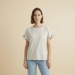 Load image into Gallery viewer, T-shirt droit en coton à manches volantées CM54449
