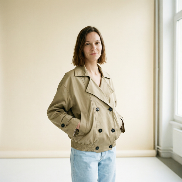 Short double-breasted trench coat - TDM77725 