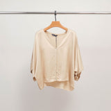 Blouse boutonnée satinée à ligne ample KD9017VS