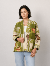 Veste kimono matelassée imprimé cheval KD7280-20