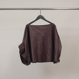 Blouse effet similicuir à col bateau – THS28126PE8