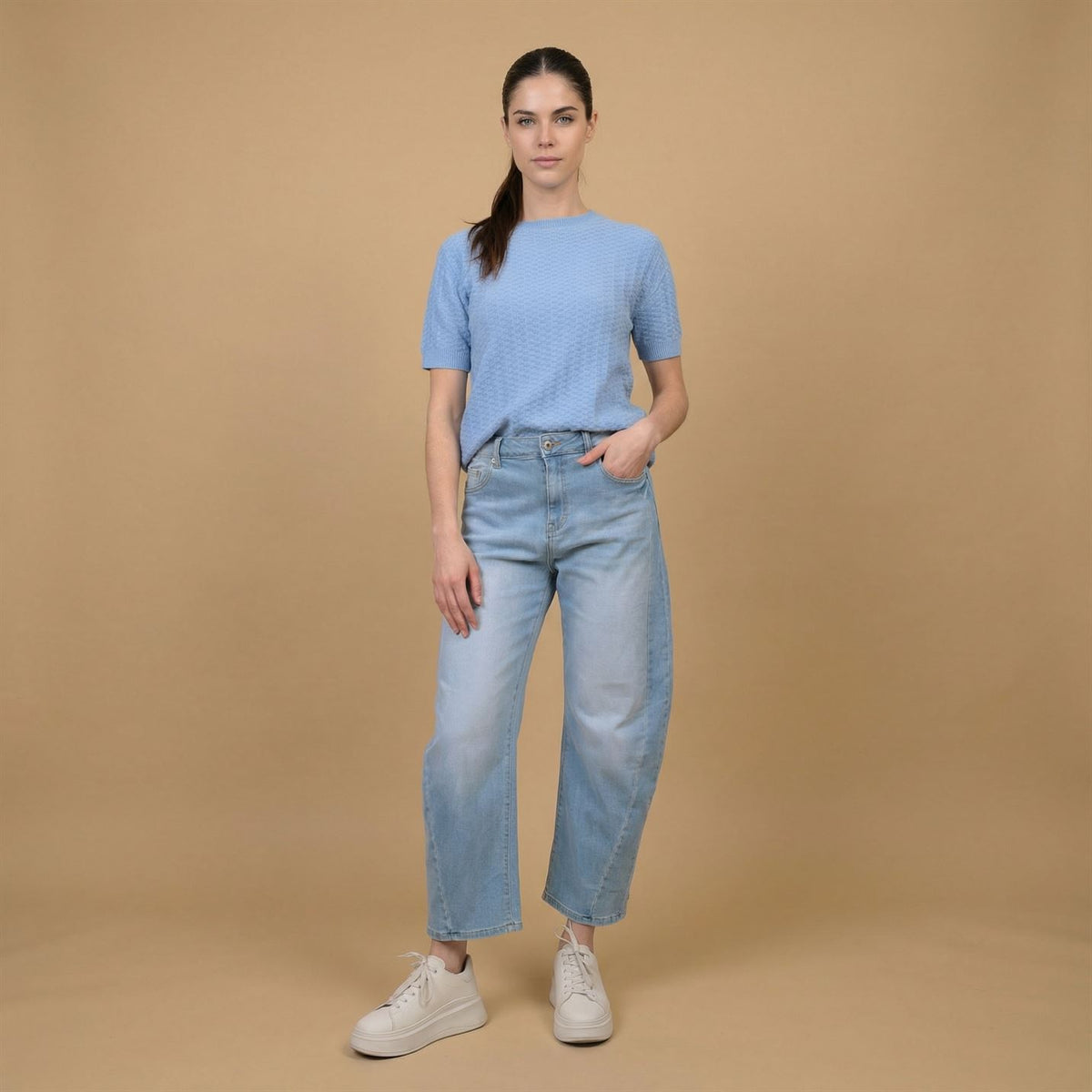 Light blue washed balloon jeans – csw1855