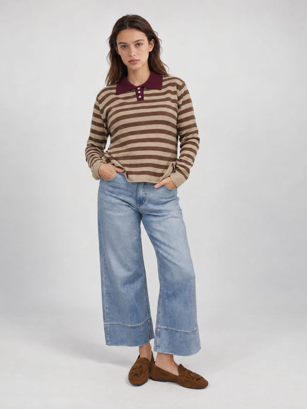 Pull rayé col polo HYC91026