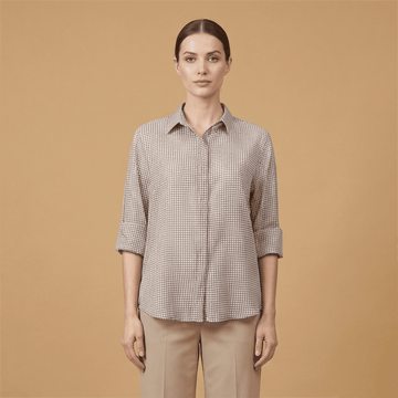 Chemise à carreaux coupe fluide en Tencel - TDM50320-59