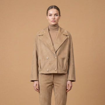 Veste en suédine col tailleur boutonnée – BCG02697