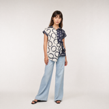 Chemise légère imprimée à nœud côté TDM17824-4