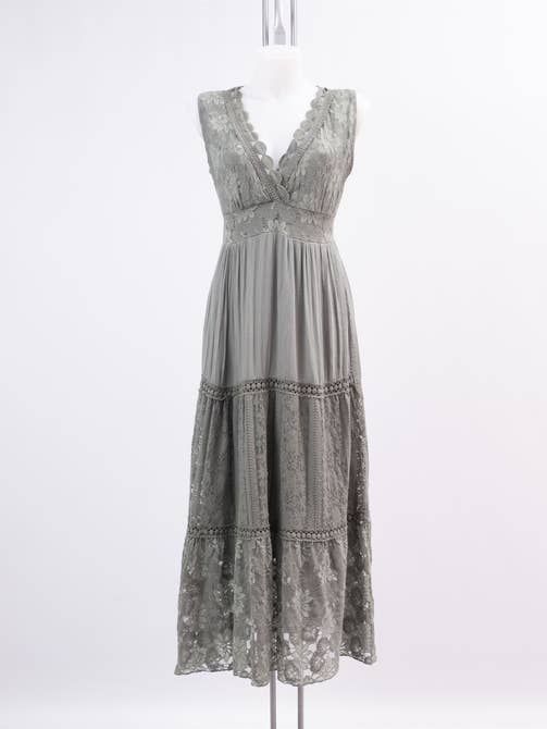 Long Dress with English Embroidery 9674