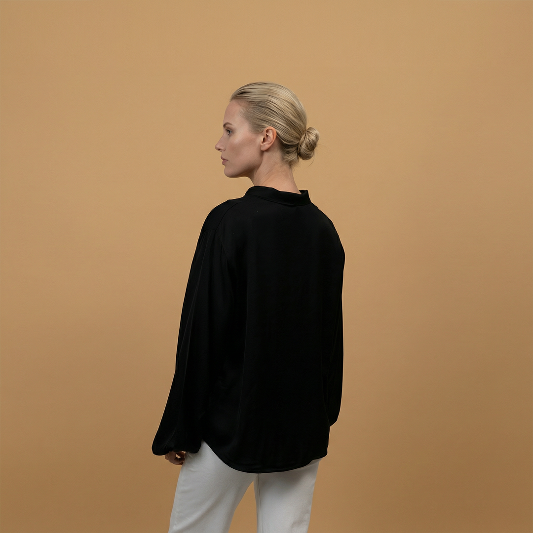 Satin blouse with scarf collar – KD9523VS-U