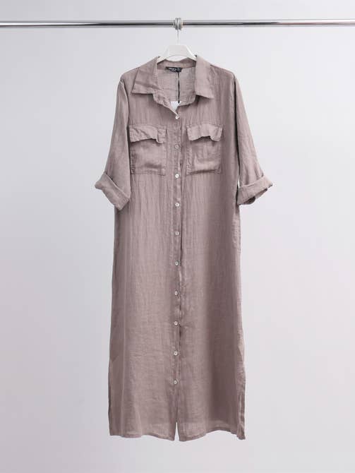 Linen Shirt Dress 14730