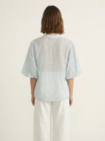 Charger l'image dans la galerie, Chemise rayée manches bouffantes col officier SSC80555
