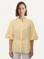 Charger l'image dans la galerie, Chemise rayée manches bouffantes col officier SSC80555
