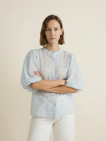 Charger l'image dans la galerie, Chemise rayée manches bouffantes col officier SSC80555
