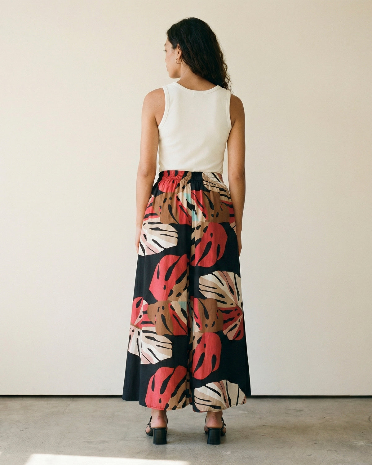 Wide leg cotton printed trousers bcg02387 2