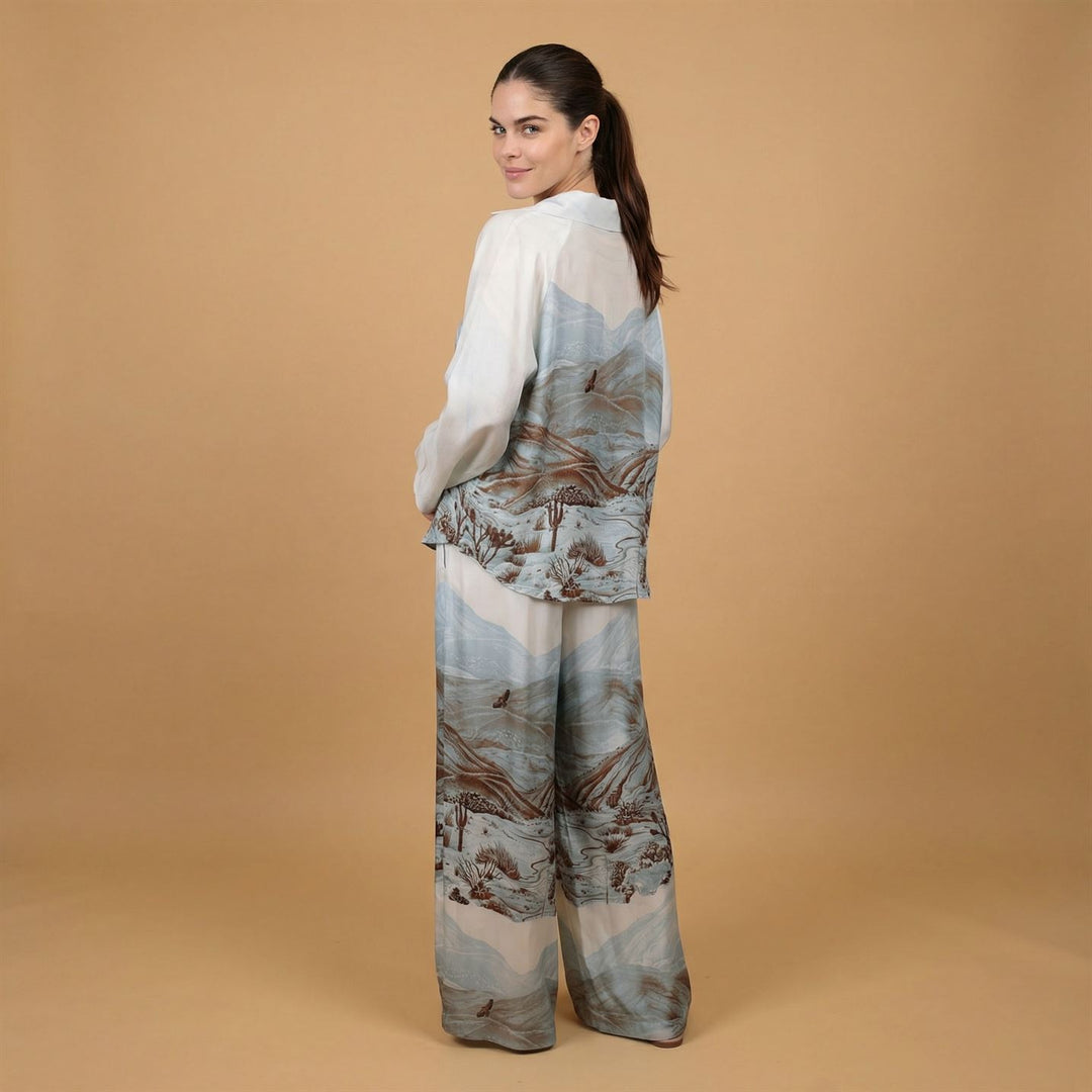 Satin tunic with desert landscape print – KD7365VS-34 