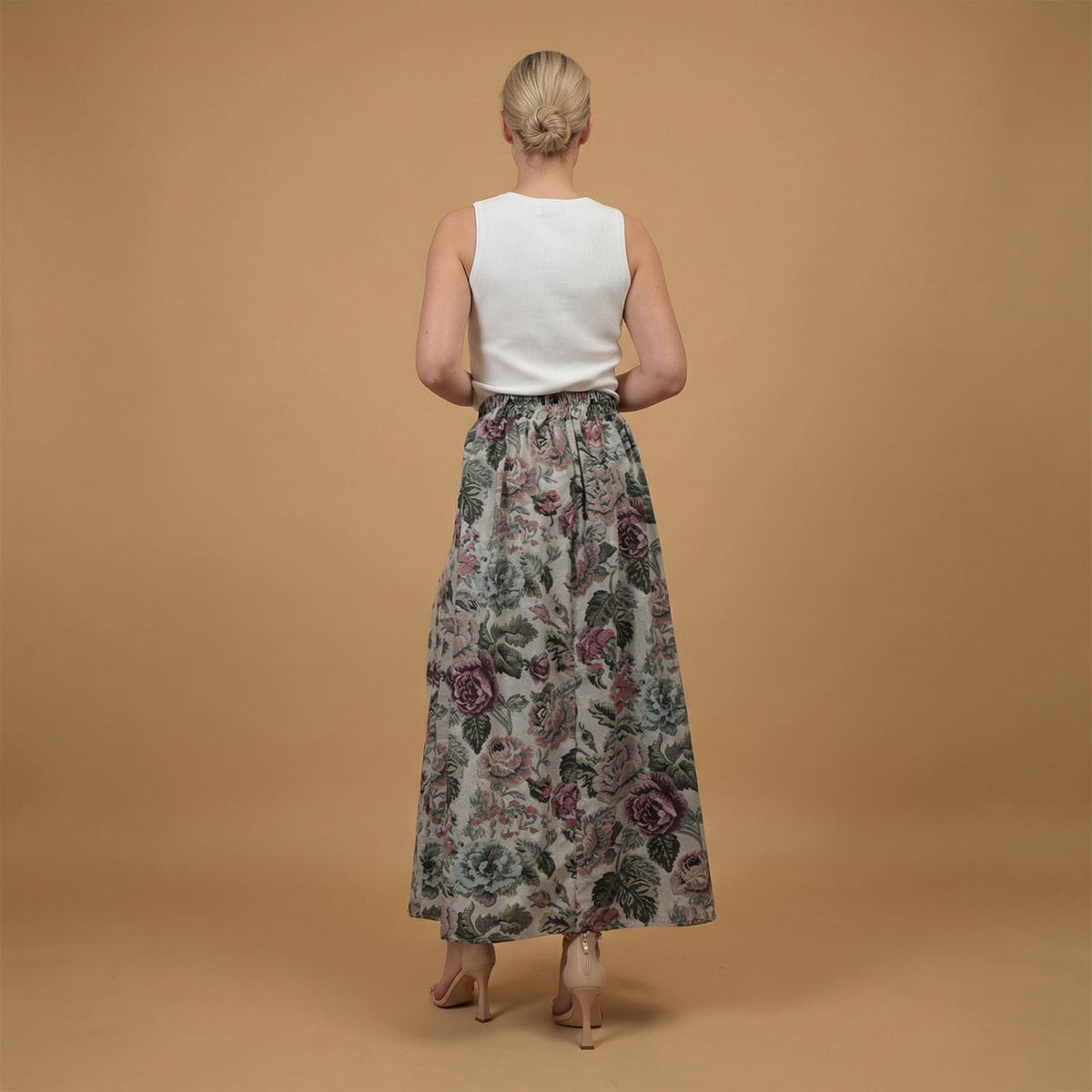 Jupe longue évasée imprimé floral – tdm19323 17