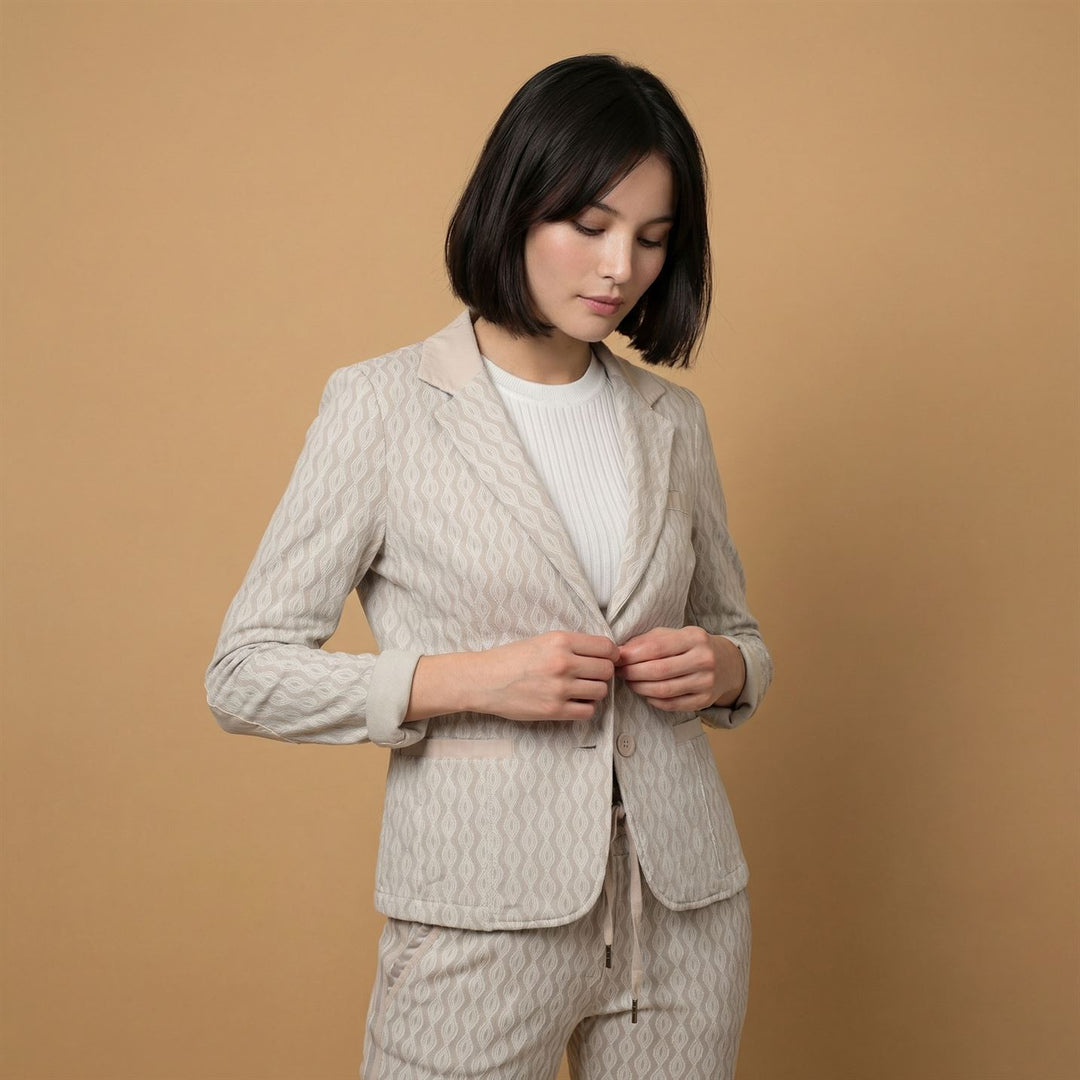 Geometric print stretch blazer – CVA514721-2