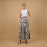 Flared long skirt with pastel floral print – TDM19323-16