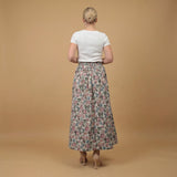 Flared long skirt with pastel floral print – TDM19323-16