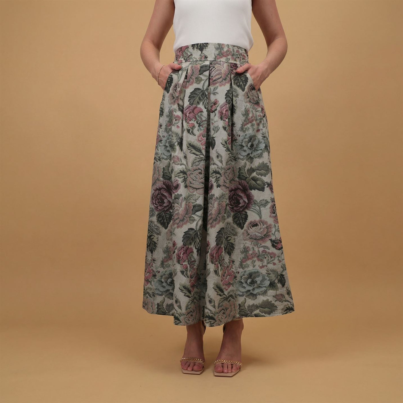 Long flared floral print skirt – TDM19323-17