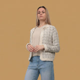 Tweed jacket with beaded trim MJ85377