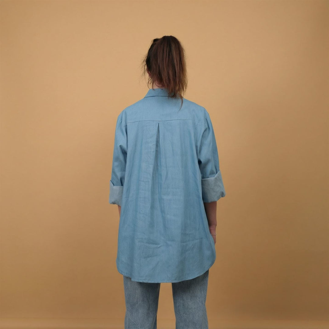 Chemise denim patch cœur TDM13326