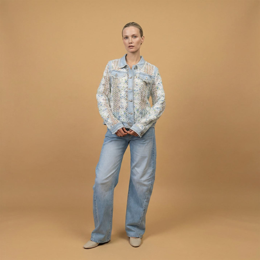 Lace jacket with denim details csw1928 