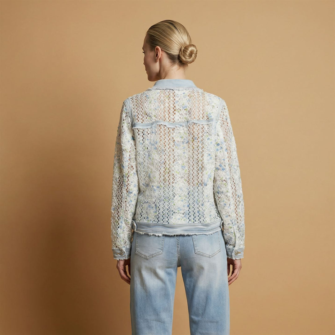 Lace jacket with denim details csw1928 