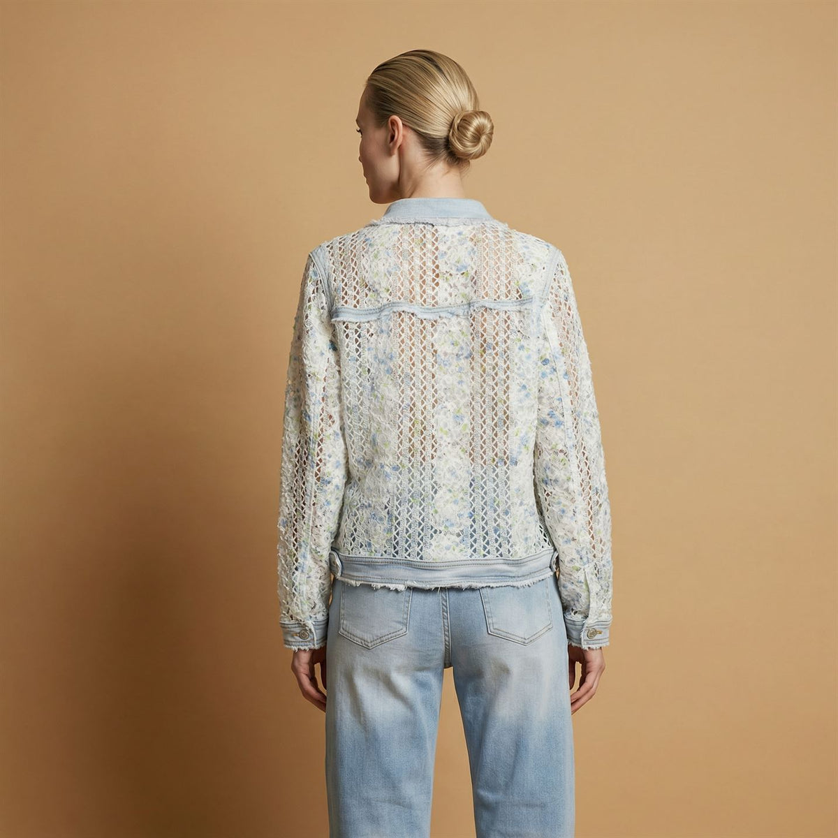 Lace jacket with denim details csw1928 
