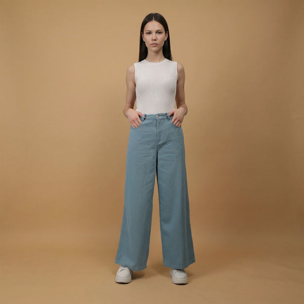 Light blue wide-leg jeans – MJ271270