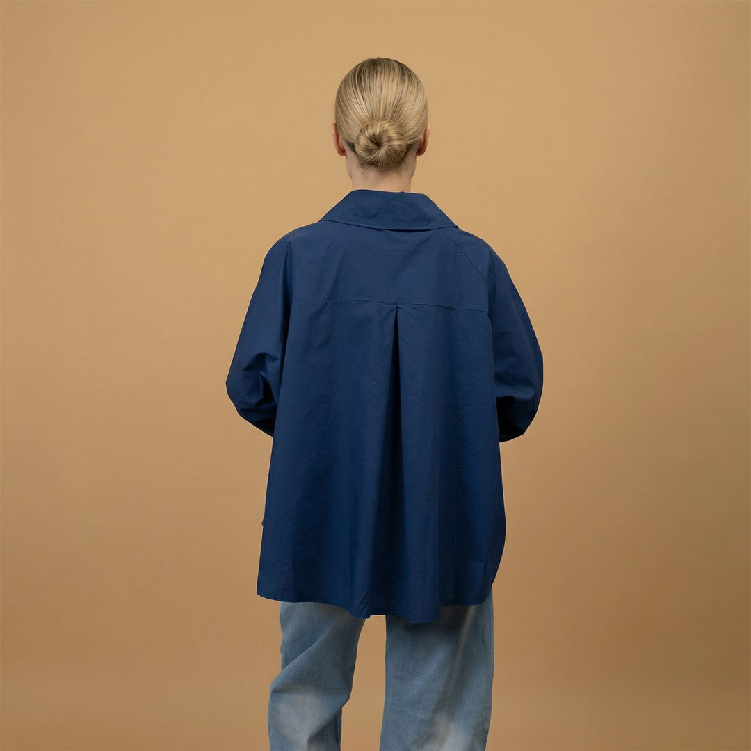 Cotton shirt with asymmetrical buttoning db14916