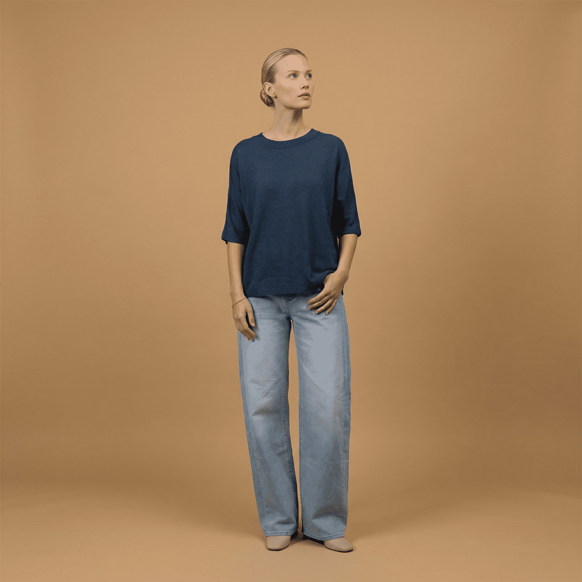 Pull manches courtes col rond pastel ca10879