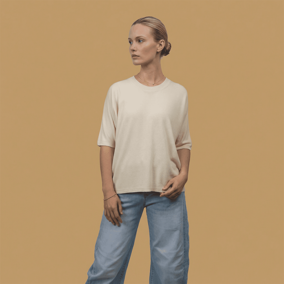 Pull manches courtes col rond pastel ca10879