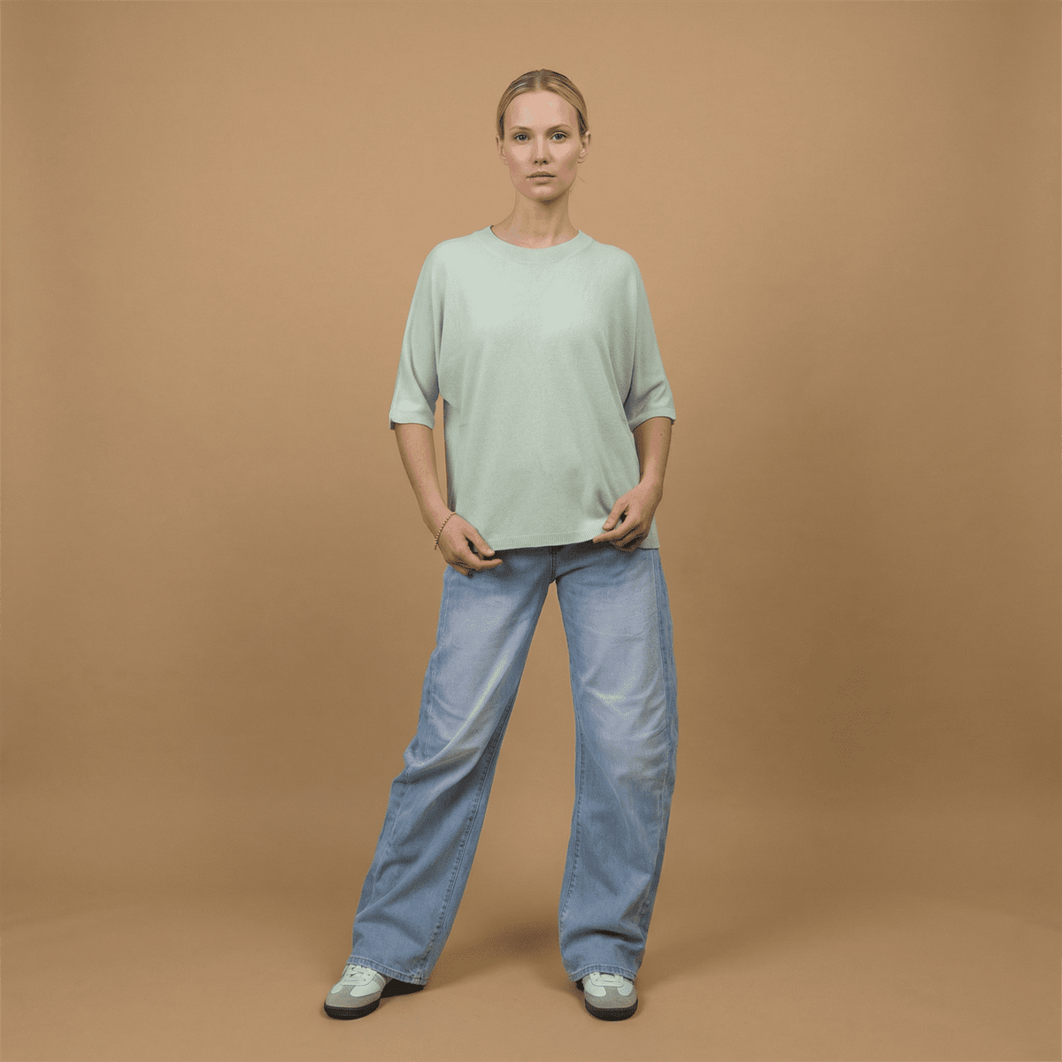 Pull manches courtes col rond pastel ca10879