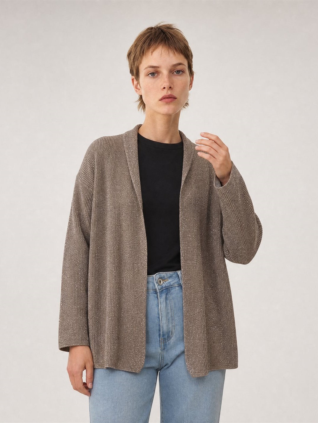 Gilet ouvert métallisé CA7814