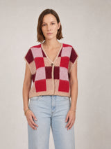 Gilet sans manches effet mohair à carreaux – CA9535