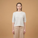 Pull en maille rayée manches courtes – CA9633