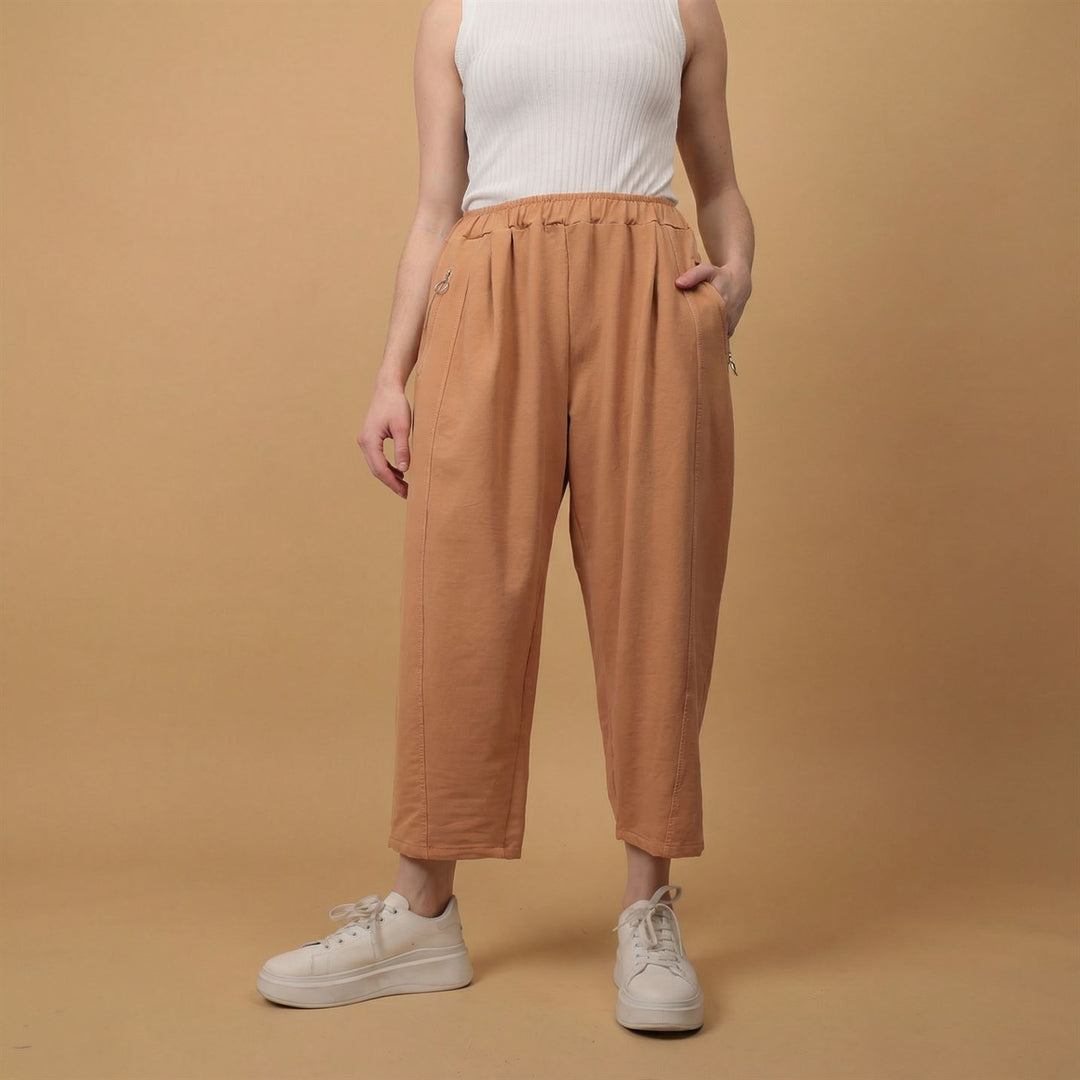 Pantalon fluide coton taille élastiquée – CVA825695