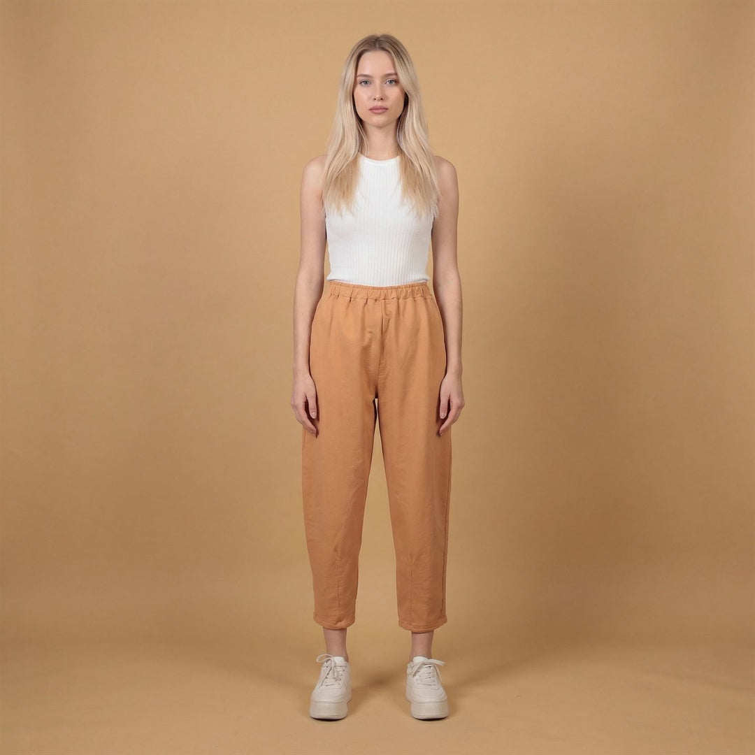 Pantalon fluide coton taille élastiquée – CVA825695