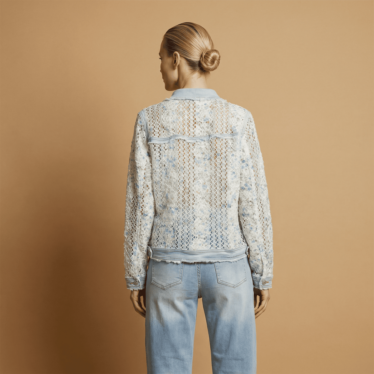 Lace jacket with denim details csw1928 