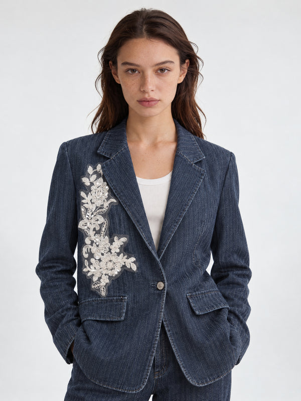 Blazer denim brodé – CSW3084