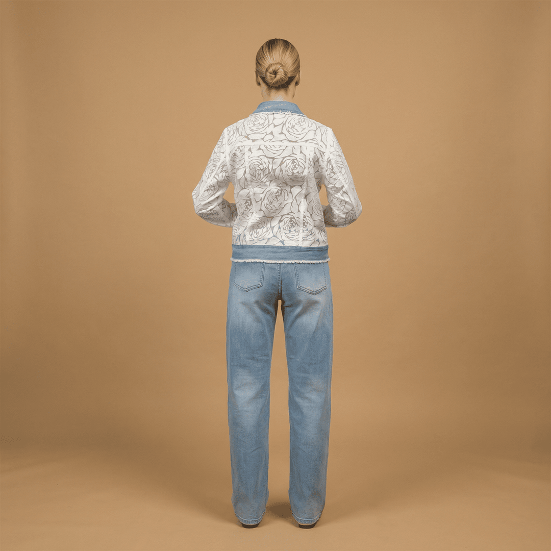 Textured jacket with denim details csw5006 